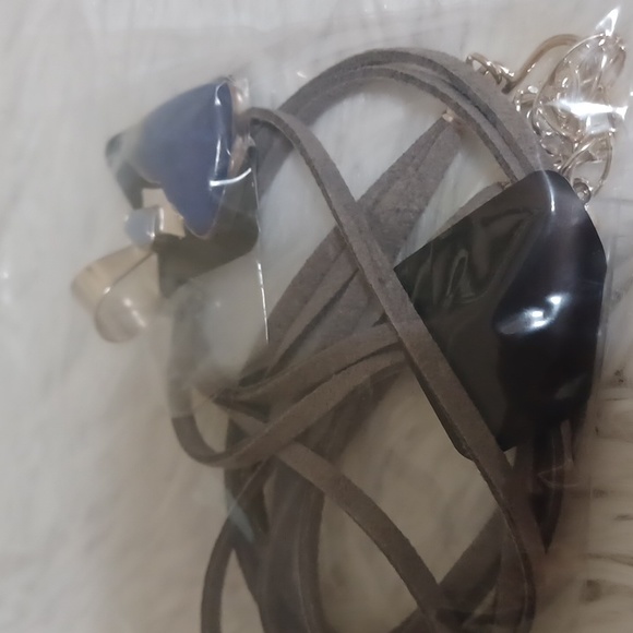 Jay King Lapis and Blue Agate Pendant with Suede Cord Necklace NEW - Picture 7 of 8